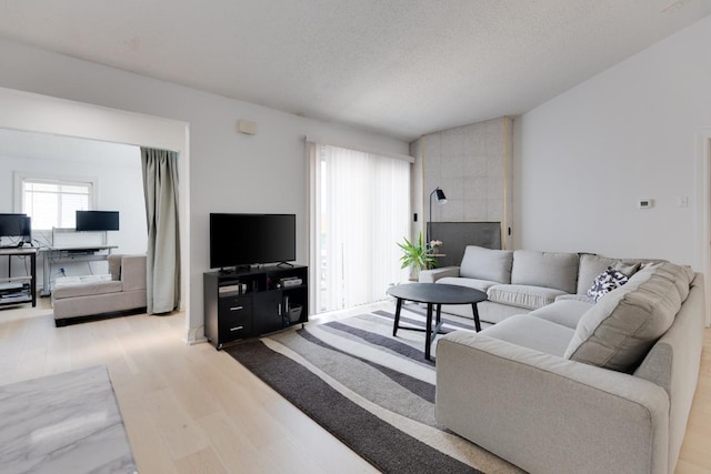 91 Rockledge Dr, Romeoville, IL 60446 - living area with wood finished floors and a textured ceiling