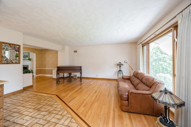 1707 N 78th Ave, Elmwood Park, IL 60707 - living room featuring light wood-style flooring and a fireplace