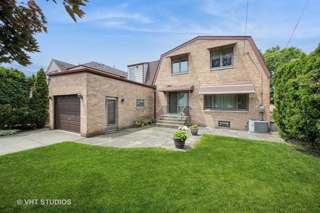 1707 N 78th Ave, Elmwood Park, IL 60707 - dutch colonial featuring brick siding, a front lawn, concrete driveway, and an attached garage