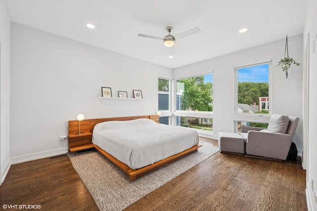 1633 N Saint Louis Ave, Chicago, IL 60647 - bedroom featuring wood finished floors, recessed lighting, and ceiling fan