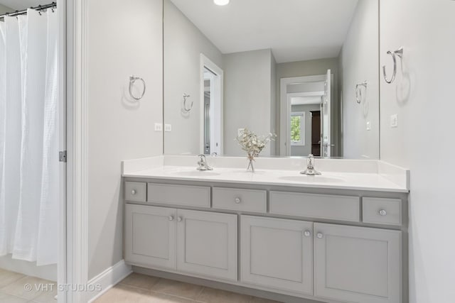 3136 Kewanee Ln, Naperville, IL 60564 - full bath featuring double vanity and tile patterned flooring