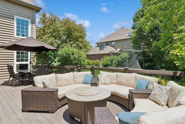 3136 Kewanee Ln, Naperville, IL 60564 - wooden terrace with an outdoor living space and outdoor dining space