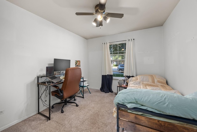 1022 Chaucer Ct Unit B, Elgin, IL 60120 - carpeted bedroom with an office area and a ceiling fan