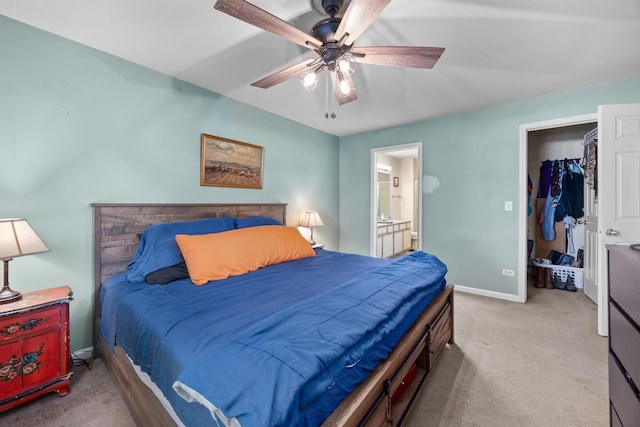 1022 Chaucer Ct Unit B, Elgin, IL 60120 - bedroom with carpet, ensuite bathroom, and a ceiling fan