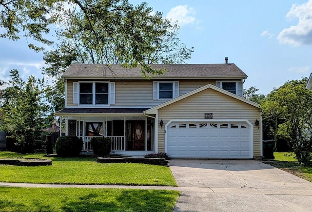 13706 W Cedarbend Dr, Homer Glen, IL 60491 - traditional-style house featuring driveway, a front lawn, and an attached garage
