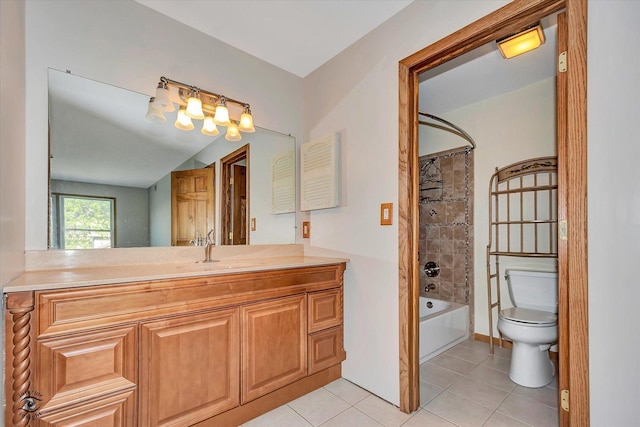 13706 W Cedarbend Dr, Homer Glen, IL 60491 - bathroom with vanity, tile patterned flooring, and shower / tub combination