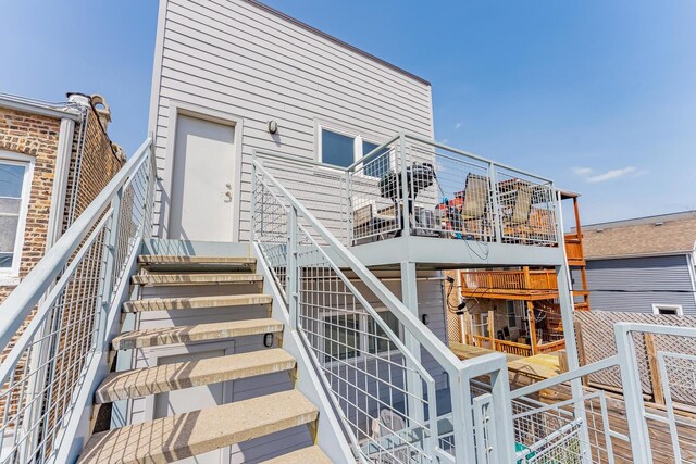 2143 W 19th St Unit 3, Chicago, IL 60608 - back of property featuring stairs and a balcony