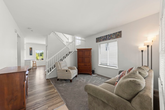 2812 Sun Valley Dr, Plainfield, IL 60586 - living area with stairs and wood finished floors