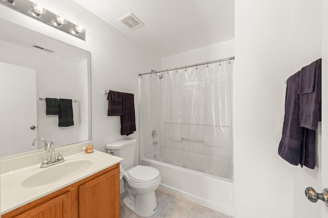 2812 Sun Valley Dr, Plainfield, IL 60586 - bathroom with vanity, shower / bath combo with shower curtain, and tile patterned flooring