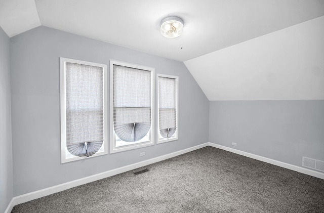7825 S St Lawrence Ave, Chicago, IL 60619 - additional living space featuring vaulted ceiling and dark colored carpet