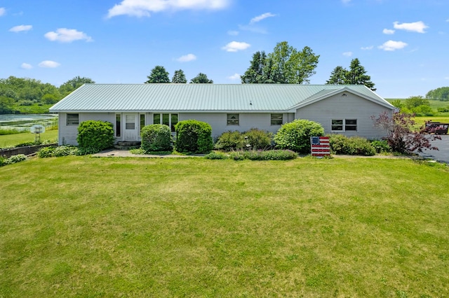 2365 Richardson Rd, West Brooklyn, IL 61378 - ranch-style home with a front lawn and metal roof