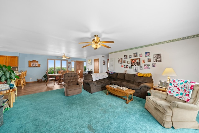 2365 Richardson Rd, West Brooklyn, IL 61378 - living area with a ceiling fan