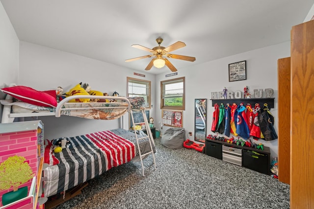 2365 Richardson Rd, West Brooklyn, IL 61378 - carpeted bedroom featuring a ceiling fan