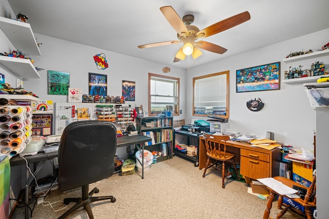 2365 Richardson Rd, West Brooklyn, IL 61378 - office featuring ceiling fan and carpet