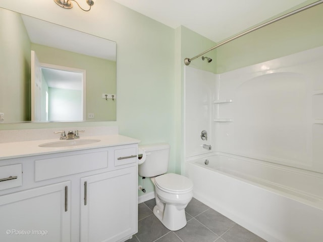 14017 S Belmont Dr, Homer Glen, IL 60491 - bathroom with toilet, tile patterned floors, vanity, and bathtub / shower combination