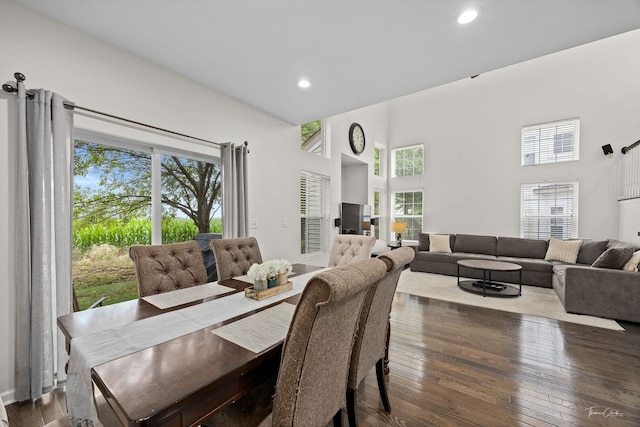 7015 Clearwater Dr Unit 7015, Plainfield, IL 60586 - dining room with healthy amount of natural light, recessed lighting, a towering ceiling, and hardwood / wood-style floors