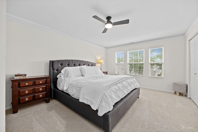 7015 Clearwater Dr Unit 7015, Plainfield, IL 60586 - bedroom with ornamental molding, carpet, and ceiling fan