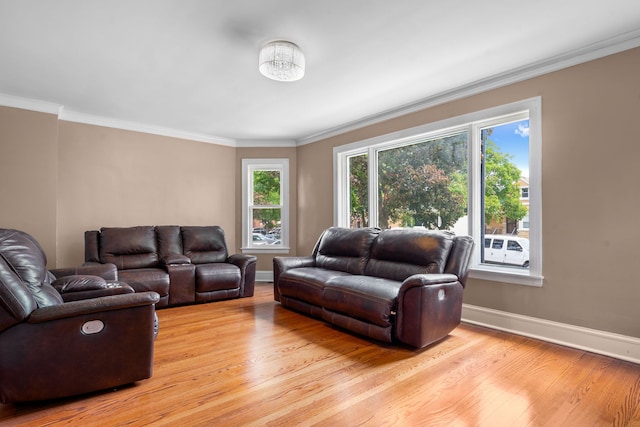 3408 S 58th Ave, Cicero, IL 60804 - living room featuring crown molding and light wood-type flooring
