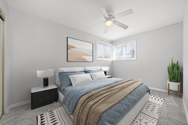 4014 W 77th Pl, Chicago, IL 60652 - bedroom with light colored carpet, baseboards, and ceiling fan