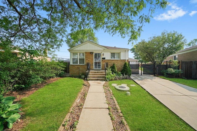 4014 W 77th Pl, Chicago, IL 60652 - bungalow-style home with brick siding, concrete driveway, and a gate