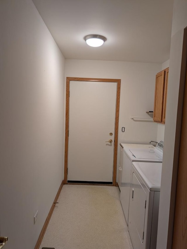 21359 W Sycamore Dr, Plainfield, IL 60544 - washroom featuring washer and clothes dryer, cabinet space, and light colored carpet
