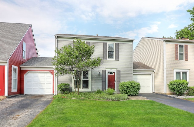 736 73rd St Unit 0, Downers Grove, IL 60516 - view of front of house featuring asphalt driveway, an attached garage, and a front yard