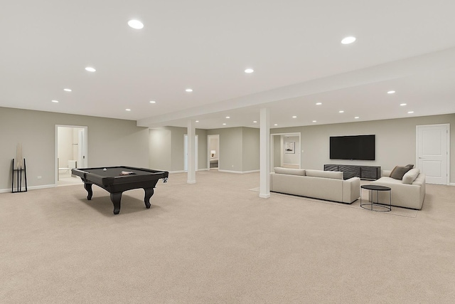 2471 Augusta Way, Highland Park, IL 60035 - game room featuring light carpet, pool table, and recessed lighting