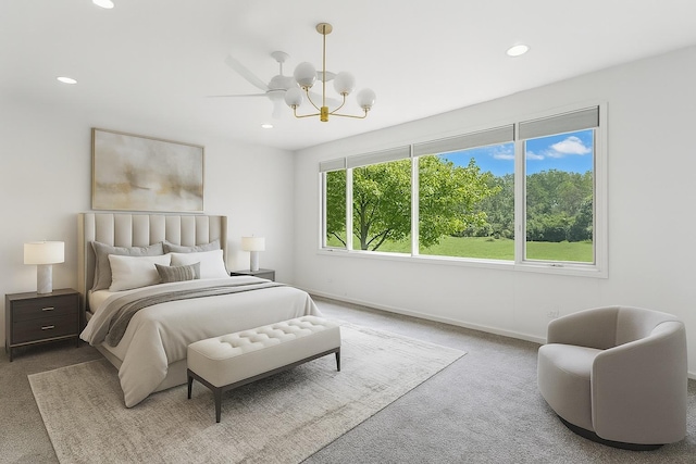 2471 Augusta Way, Highland Park, IL 60035 - bedroom featuring carpet, recessed lighting, and a chandelier