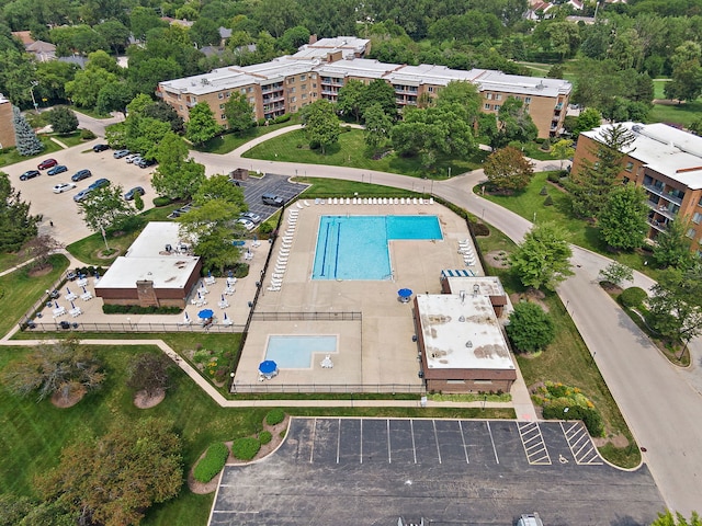 263 S Clubhouse Dr Unit 126, Palatine, IL 60074 - aerial view of property's location featuring a pool