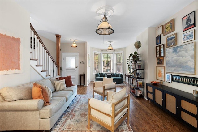 3828 N Wilton Ave, Chicago, IL 60613 - living room featuring wood finished floors and stairway