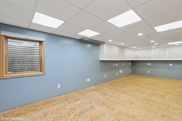 261 E Camden Ln, Round Lake Beach, IL 60073 - unfurnished room featuring a paneled ceiling, carpet floors, and recessed lighting