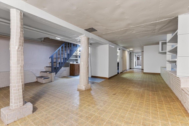 3357 S Oakley Ave, Chicago, IL 60608 - finished basement with light floors and stairway
