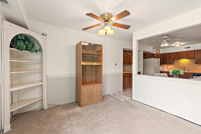 9900 Shady Ln Unit 3Ne, Orland Park, IL 60462 - unfurnished dining area featuring light colored carpet and a ceiling fan
