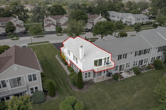1795 Vermont Dr Unit A, Elk Grove Village, IL 60007 - aerial perspective of suburban area with property boundaries highlighted