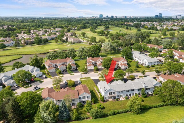 1795 Vermont Dr Unit A, Elk Grove Village, IL 60007 - aerial perspective of suburban area featuring a golf club and a large body of water