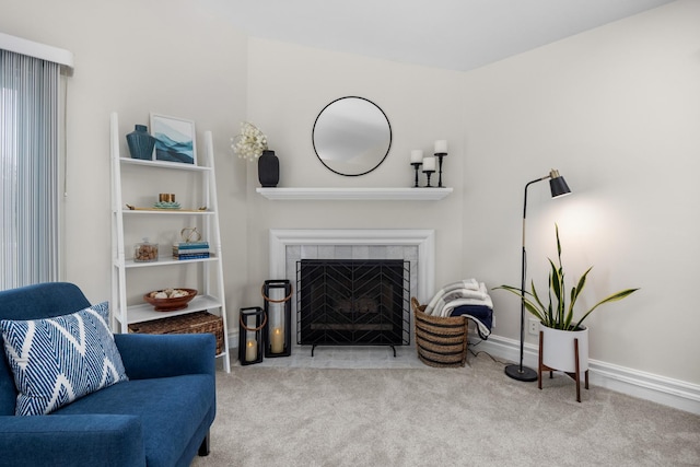1795 Vermont Dr Unit A, Elk Grove Village, IL 60007 - living room with carpet flooring and a tile fireplace