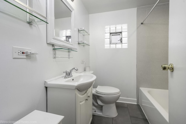 4024 N Overhill Ave, Norridge, IL 60706 - full bath with vanity, tile patterned flooring, and shower / tub combination