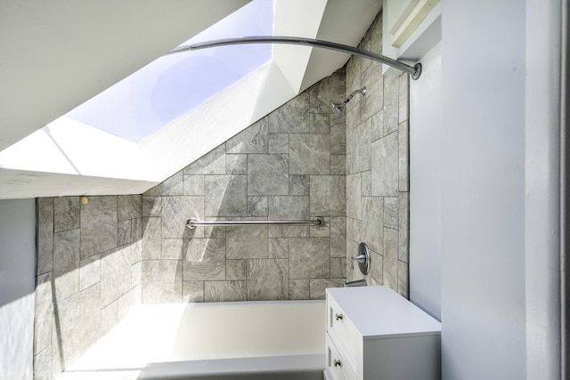 4024 N Overhill Ave, Norridge, IL 60706 - full bathroom featuring tub / shower combination and a skylight