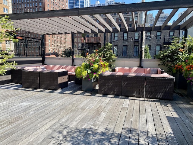 21 W Goethe St Unit 18D, Chicago, IL 60610 - wooden terrace with an outdoor hangout area and a view of city