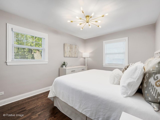 195 N Park Blvd, Glen Ellyn, IL 60137 - bedroom with a chandelier and wood finished floors