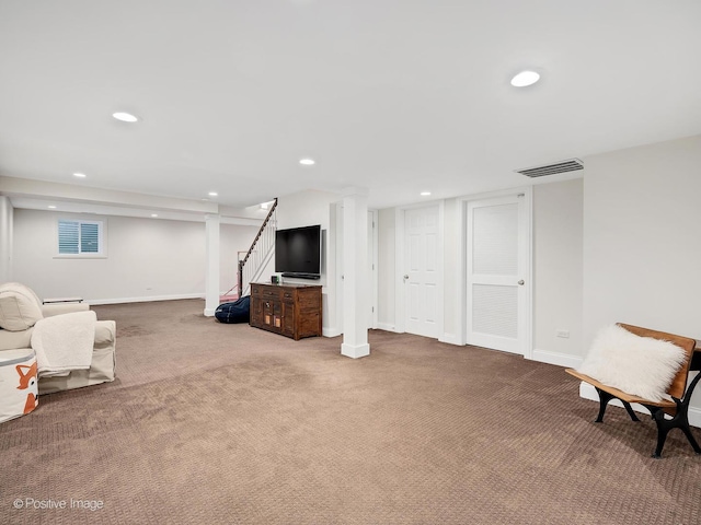195 N Park Blvd, Glen Ellyn, IL 60137 - unfurnished room with carpet, recessed lighting, and stairs