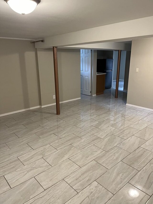 1018 E Oak Ave, La Grange Park, IL 60526 - finished below grade area featuring freestanding refrigerator and baseboards