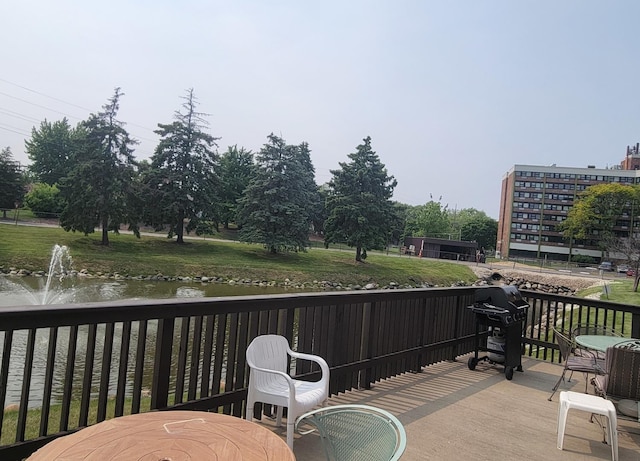 1503 Woodbridge Rd Unit 1F, Joliet, IL 60436 - deck featuring area for grilling and a water view
