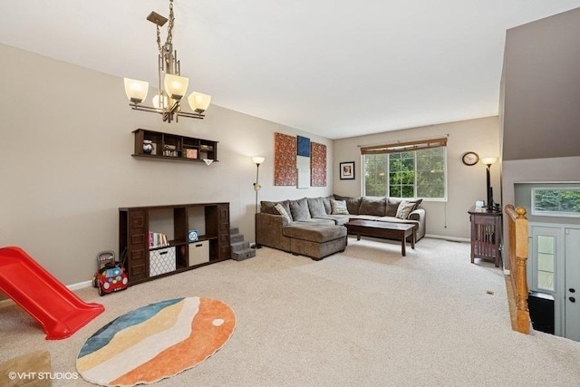 2031 Concord Dr Unit 2031, Mchenry, IL 60050 - living room with carpet floors and a chandelier