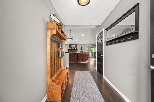 1125 Oxford Cir, Sycamore, IL 60178 - hallway featuring wood finished floors and baseboards