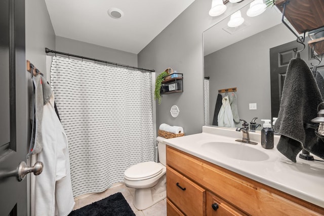 1125 Oxford Cir, Sycamore, IL 60178 - bathroom featuring vanity, tile patterned flooring, and curtained shower
