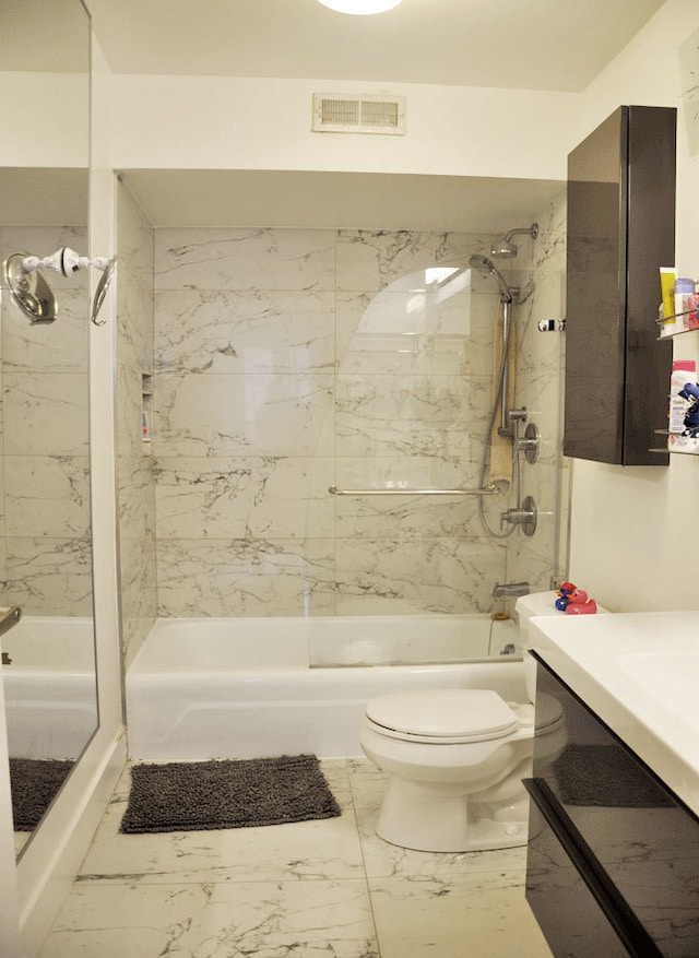 6007 N Sheridan Rd Unit 38G, Chicago, IL 60660 - bathroom with washtub / shower combination, vanity, and marble finish floors