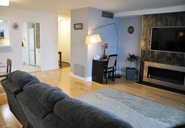 6007 N Sheridan Rd Unit 38G, Chicago, IL 60660 - living area featuring wood finished floors and a tiled fireplace