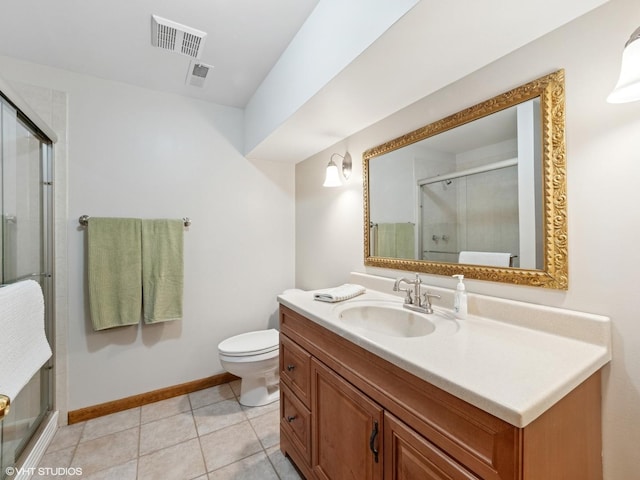 1520 Grant St, Schaumburg, IL 60193 - full bath featuring vanity, an enclosed shower, and tile patterned flooring