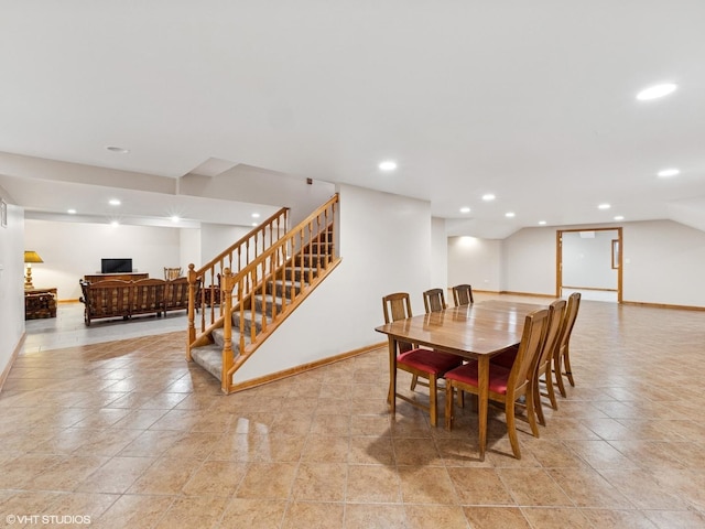 1520 Grant St, Schaumburg, IL 60193 - dining room with recessed lighting and stairway